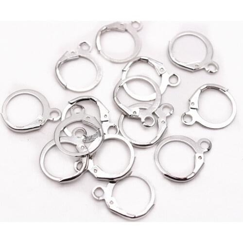 20Pcs Copper French Earring Hooks Round Lever Back Earwires 12.5mm Hypo Allergenic Jewelry Findings
