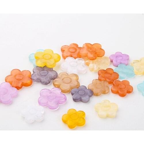 6pcs Summer Resin Earrings For Women Simple Fresh Translucent Perforated Flowers Earrings Diy Jewelry Hair Accessories Material