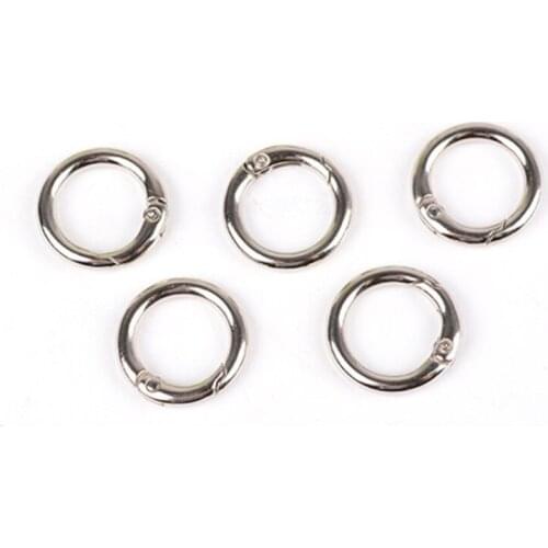 6Pcs/lot Alloy Metal Spring Key Ring Circle Round Carabiner Camping Spring Snap Clip Hook Camping Climbing Hiking Outdoor Tools
