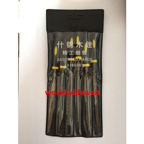 6PCS a set 4x160mm Mini Wood Rasp flat, round, semi-round Carpenters Files ZMM