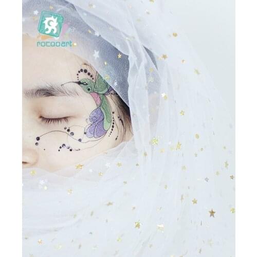 Arab Indian Big Face Temporary Tattoo Sexy Butterfly Pattern Eyes Forehead Makeup Flash Tattoo Colored Waterproof Tattoo Sticker