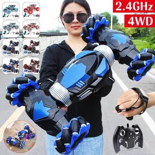 2.4GHz 4WD RC Car Radio Gesture Induction Music Light Stunt Twist Remote Control Car Road Drift Vehicle RC Gifts for Children