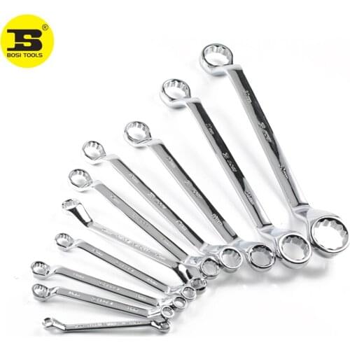 BOSI 10PC 12-Point 5.5mm-32mm Double Box End Wrench Set Cr-V steel Polished Finish