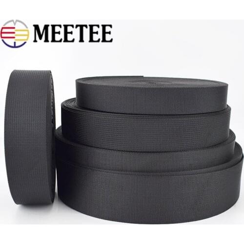 Meetee 5Meters 1mm Thick Black Nylon Webbing Ribbon Band Strap Tape Dog Collar Backpack Knapsack Belt DIY Sewing Accessories