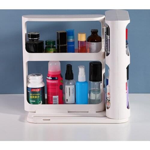 Double Layer Kitchen Spice Organizer Rack Multi-Function Rotating Seasoning Rack Spice Rack Cabinet Cupboard Kitchen Storage