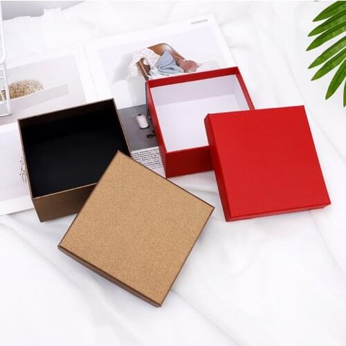 CANZE Kraft Paper Belt Lid Box Red Black Jewelry Gift Box