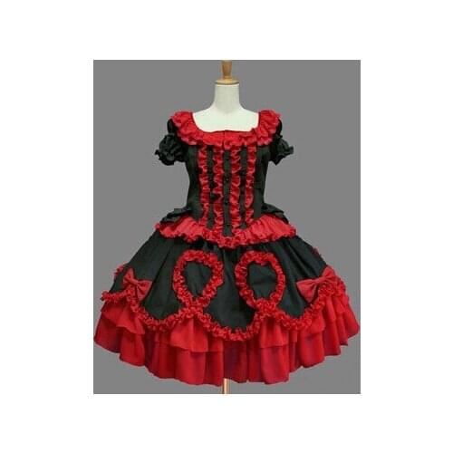 LLT041) Lolita Dresses Short Sleeve Sweet Lolita Short Dress Ball Gown Fancy Prom Dress Halloween Party Masquerade Costume