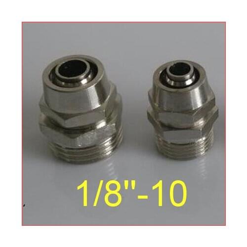 NEW Type pneumatic straight Miniature Mini air Fitting lock net ,1/8 screw thread 10mm TUBE , nylon, polyurethane tube connector