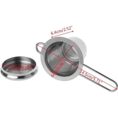 YYSD Reusable Mesh Tea Infuser Stainless Steel Strainer Loose Leaf Teapot Spice Filter With Lid Cups Kitchen Accessories