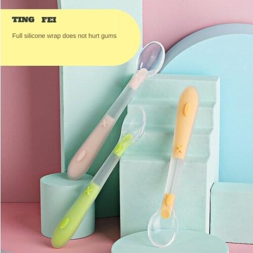 Bpa Free Baby Soft Infant Learning Twist Spoon Fork Feeding Set Child Kids Dishes Infant Toddler Feeding Accessories Tableware