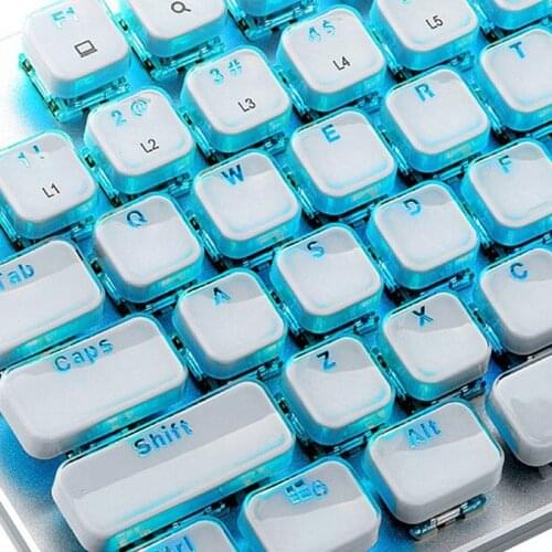 2021 New 104 Keys Layout Low Profile Keycaps Set for Mechanical Keyboard Backlit Crystal Edge Design Cherry MX With Key Puller