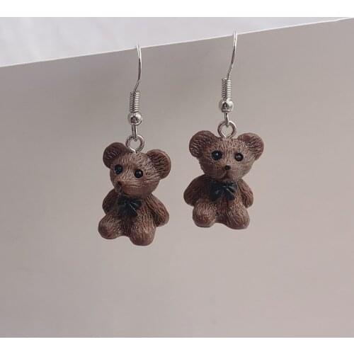 New Fashion Cute Bow Bear Statement Dainty Earring Fashion Jewelry 2021 Wholesale Women Girl Friendship Gifts