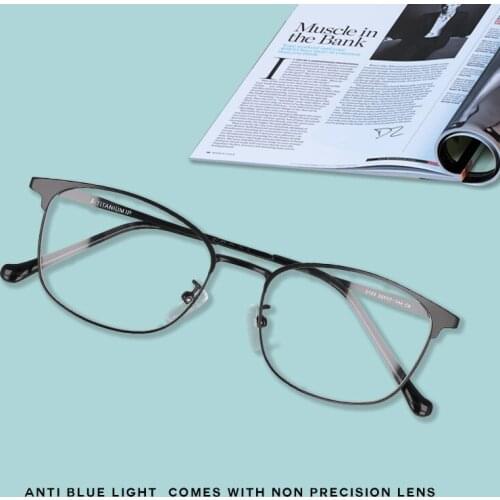 53094 Blauw Licht Blokkeren Bril Square Small Optical Glasses Frames Men Women Metal Fashion Computer Eyeglasses Oculos De Grau
