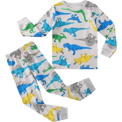 TUONXYE Boys Girls Pajamas Set Children Dinosaurs Cotton Kids Long Sleeves Pijama Baby Sleepwear Clothing Nightwear