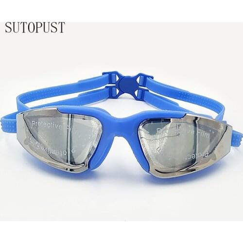 Plating Diopter Sports Swim Goggles Adjustable With Earplugs Professional Anti-Fog Silicone Eyewear Men Women Waterproof Glasses