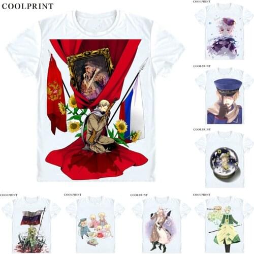 Russia Soviet Union Ivan Braginski T Shirt Axis Powers Hetalia Men Casual TShirt Premium T-Shirt Printed Short Sleeve Shirts