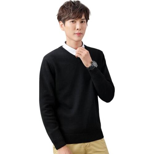 Sweater male V-neck hooded autumn and winter new young students long-sleeved Korean cotton bottoming sweater men