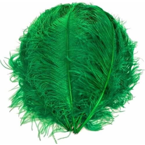 Thick rod ostrich feathers with fluffy ostrich plumes 50pcs deep green Dyed 55-60cm 22-24inch for home decorations