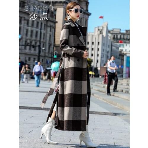 Plaid Cashmere Overcoat Womens New Autumn and Winter High End Woolen Overcoat in 2021
