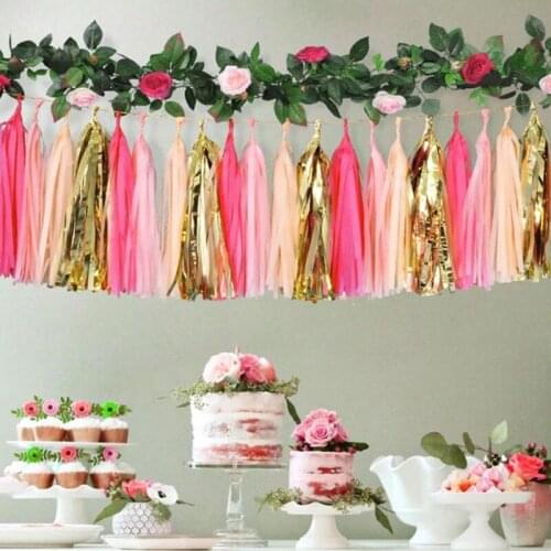 1Set Colorful Paper Tassels Pull Flower Ribbon Decoration Wedding Supplies Birthday Party DIY Party Scene Layout Wedding Hanging
