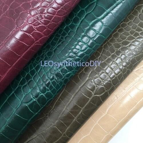 1PC 21X29CM Embossed Crocodile Faux Leather Fabric, Synthetic Leather Sheets, PU Leather For Making Bows LEOsyntheticoDIY T395A
