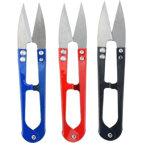 1Pcs Multicolor Trimming Sewing Scissors Nippers U Shape Clippers Yarn Stainless Steel Embroidery craft Scissors Tailor