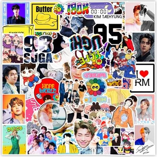 100Pcs Cartoon Korean Combination Mens Team Sticker For Skateboard Computer Notebook Car Decal Childrens Toys