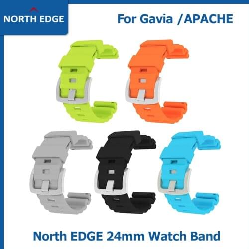 24mm Watch Band Silicone Watch Band Watch Strap Watch Accessories For NORTH EDGE APACHE/GAVIA 2 Smart Watch Men