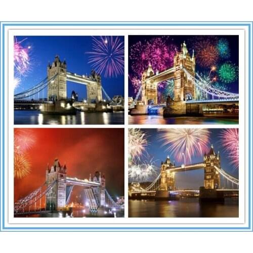 Diamond Embroidery Home Decor Paintings DIY Scenic Diamond Painting London Tower Bridge Cross Stitch Full Square Diamond Mosaic