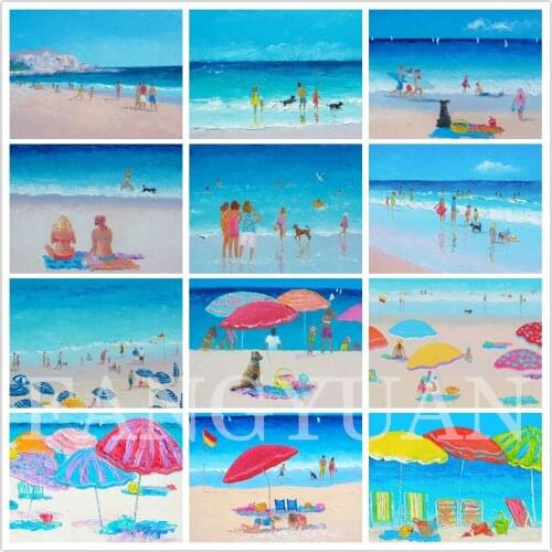 Diamond Embroidery Cartoon Sesacpe Mosaic 5D Diy Diamond Painting Seaside Hoilday Landscape Rhinestone Cross Stitch Home Decor