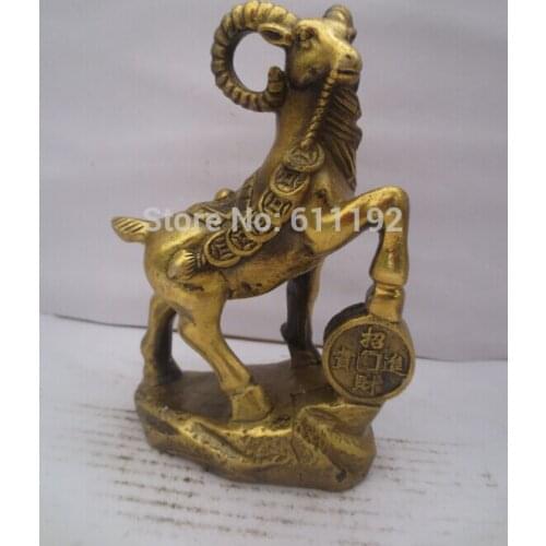 Antique Imitation Home decoration Zodaic statue Metal crafts ,Brass Lucky Goat sculpture