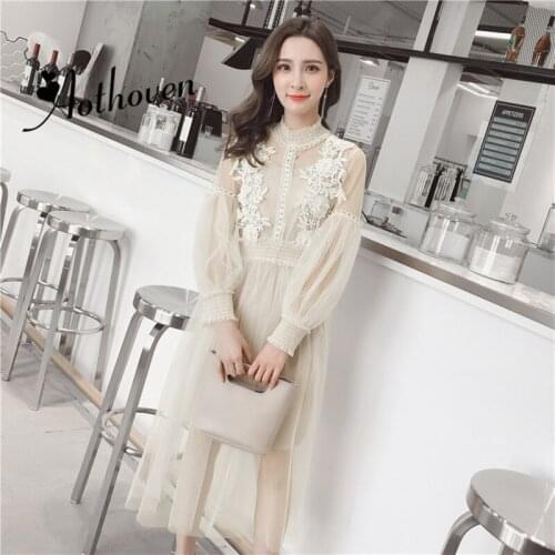 AOTHOVEN Long Sleeve Summer Dresses