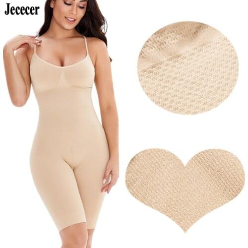 Jececer Seamless Sling Shapesuit Postpartum Body Shapers Belly Slimming Shapewear Women Bodysuits Black Nude Bodysuit