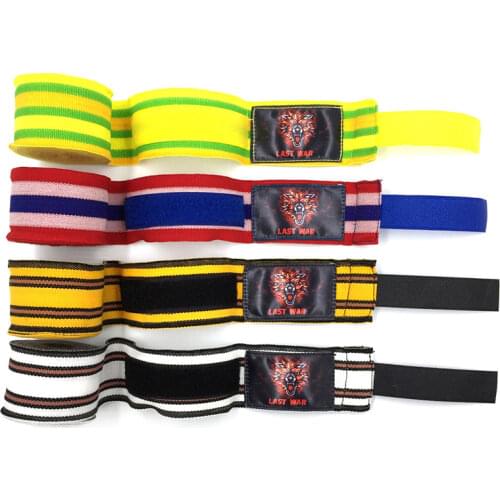 1 Pair Striped Colours Kids Adults MMA Muay Thai Hand Wraps 3m 5m Martial Arts Boxing Bandage Sanda Wrist Proectors New 2019 DEO