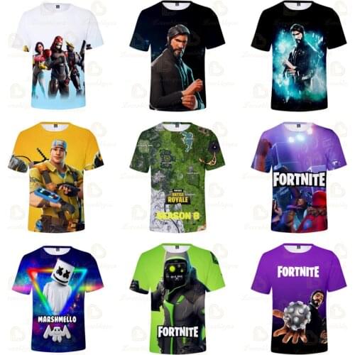 Fortnite Men Women T-shirt Battle Royale 3D Tshirt Boys Girls Cartoon Tops Teen Clothes Victory 6 To 19 Year Kids Hero Tshirt