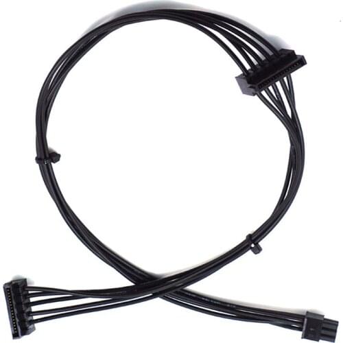 2pcs Mini 6 Pin To 2 SATA 15PIn Power Supply Cable for DELL 3250 3268 3650