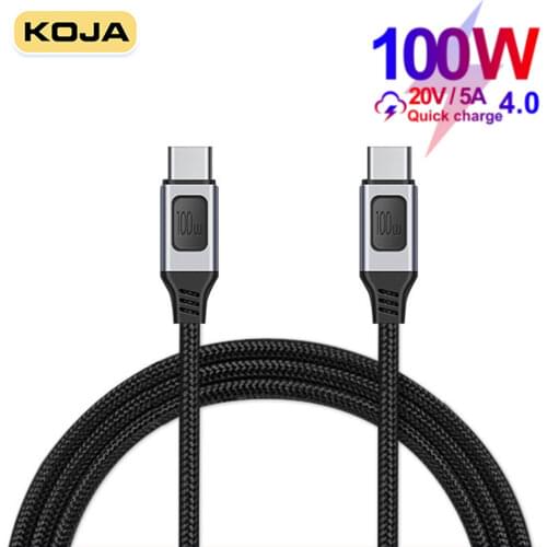 100w USB C To USB Type C Cable Fast Charging 2m 5A E-MARK PD Cord For MacBook Laptop Ipad Huawei Samsung Xiaomi Mobile Phone