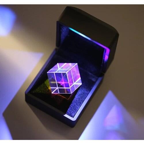 23*23*23mm Cubic Science Cube Optical Prisma Prism Home Decoration Prism Glass Christmas Gifts With Box