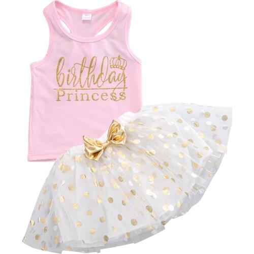 Citgeett 1-6Y Kids Girls Kid Summer Dress 2017 Princess Party Flower Tutu Skirts Clothes Set Letters