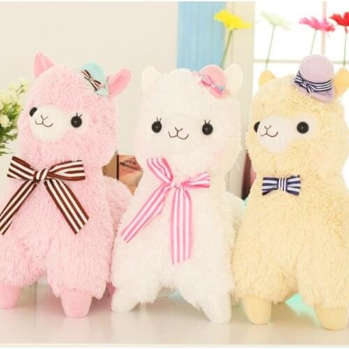 Cute Cartoon Sheep Plush Doll whit Hat Toy Fabric Sheep Soft Stuffed Animal Plush Llama Birthday Gift for Baby Kid Children Toys