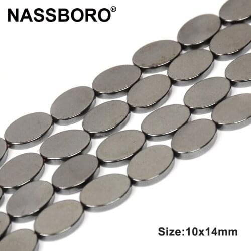 Natural Black Oval Hematite Beads Loose Spacer Stone Beads DIY Necklace Bracelet Jewelry Making Accessories 40cm/strand