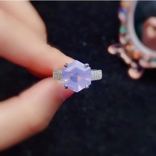 Dazzling 925 Silver Crystal Ring for Party Natural Lavender Amethyst Ring Sterling Silver Light Purple Amethyst Silver Ring