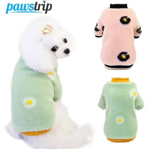 Pawstrip Winter Dog Clothes Fleece Dog Shirt Clothing Small Dog Coat Soft Warm Cat Clothes Pet Sweatshirt Clothing For Small Dog