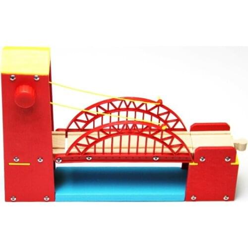 Lifting suspension bridge Wooden Track toy Train Scene Track Accessories for BRIO Toy Car Truck Locomotive Engine Railway Toys