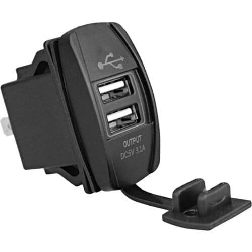 QC3.0 Dual USB Rocker Switch QC 3.0 Fast Charger LED Voltmeter For Boats Car Truck Motorcycle Smartphone Tablet