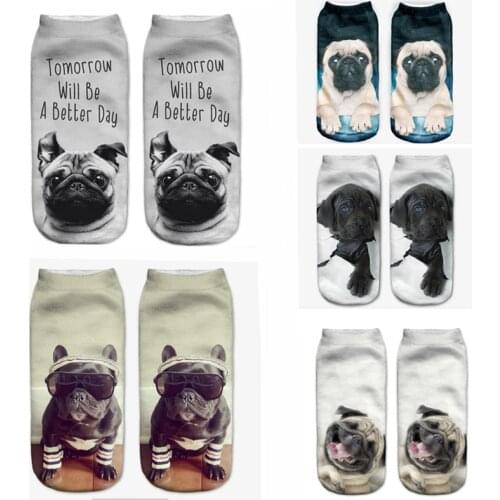 SLMVIAN Black Dog Hole Harajuku 3D Printed Food Womens Socks calcetines Casual Charactor Socks Unisex Low Cut Ankle Socks
