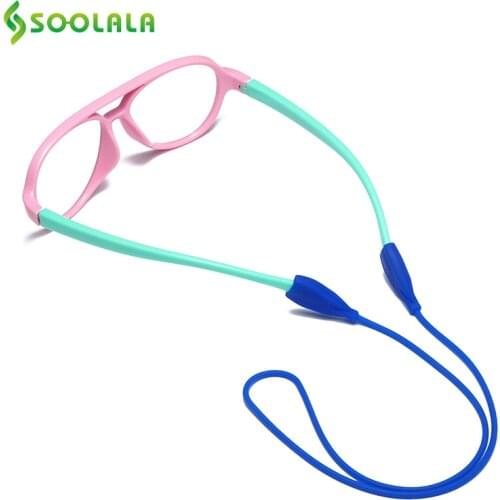 SOOLALA 6Pcs/Lot Anti-Slip Eyeglasses Strap Cord Silicone Sports Glasses Rope Sunglasses Elastic Anti Slip String Ropes