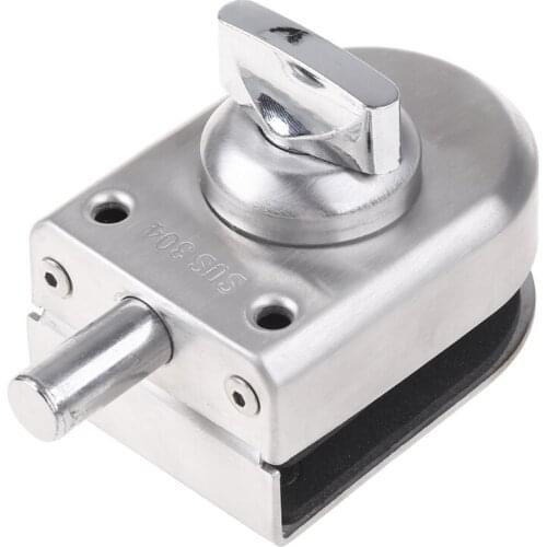 Stainless Steel Glass Door Lock Floor Latch Lock Bolt Ground Lock for Bathroom Toilet Shop Glass Doors