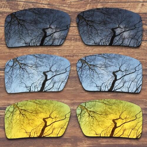 ToughAsNails 3 Pairs Black.Silver.Gold Polarized Replacement Lenses for Oakley Eyepatch 1&2 OO9136 Sunglasses