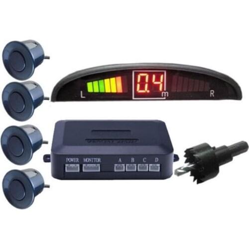 Universal Car Black Parking Sensor LED Display Reverse Backup Kit Buzzer System